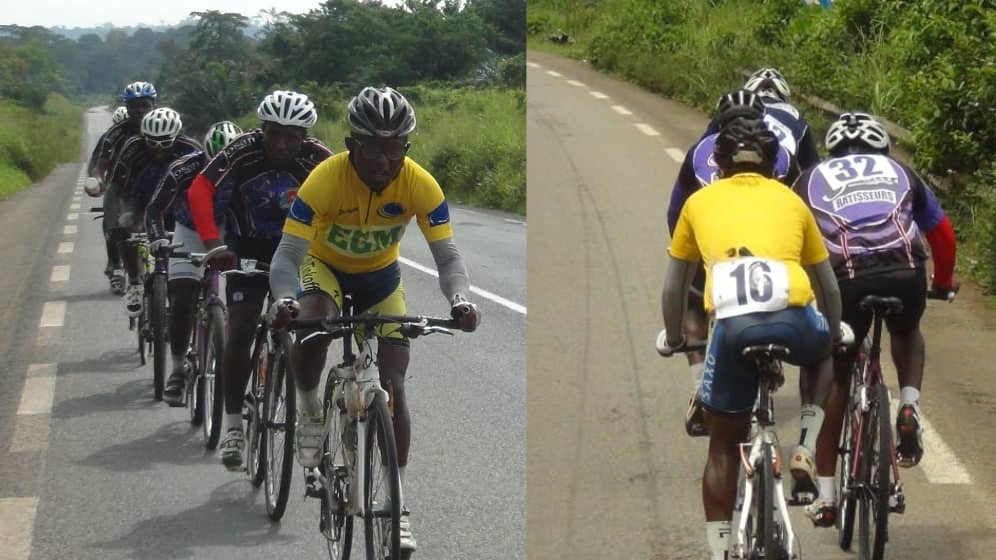 Cyclisme :  Ndjepang Barthélemy  sur la plus haute marche de la 1ere édition de «  ça me dit vélo » de la FENAP Vélo Afrique Centrale