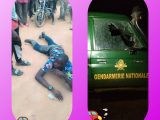 NGORO… Un moto taxi man prend  »lachement » une balle au pied et la foule se défoule sur la voiture de la gendarmerie….