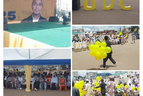 PRÉSIDENTIELLES 2025: La candidate Tomaino NDAM NJOYA en démonstration à Yaoundé…..